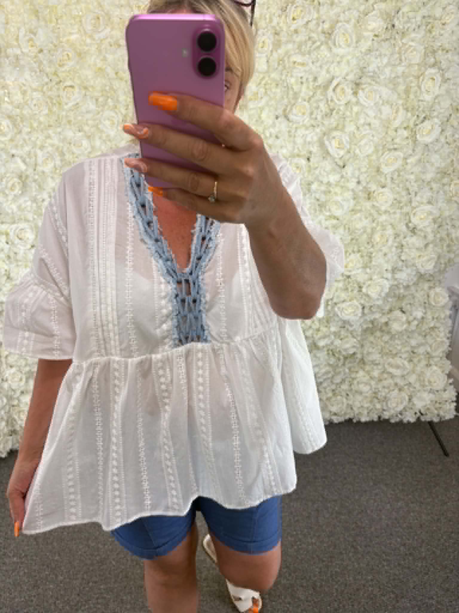 LAUREL - Denim Mix Blouse 14 to 24