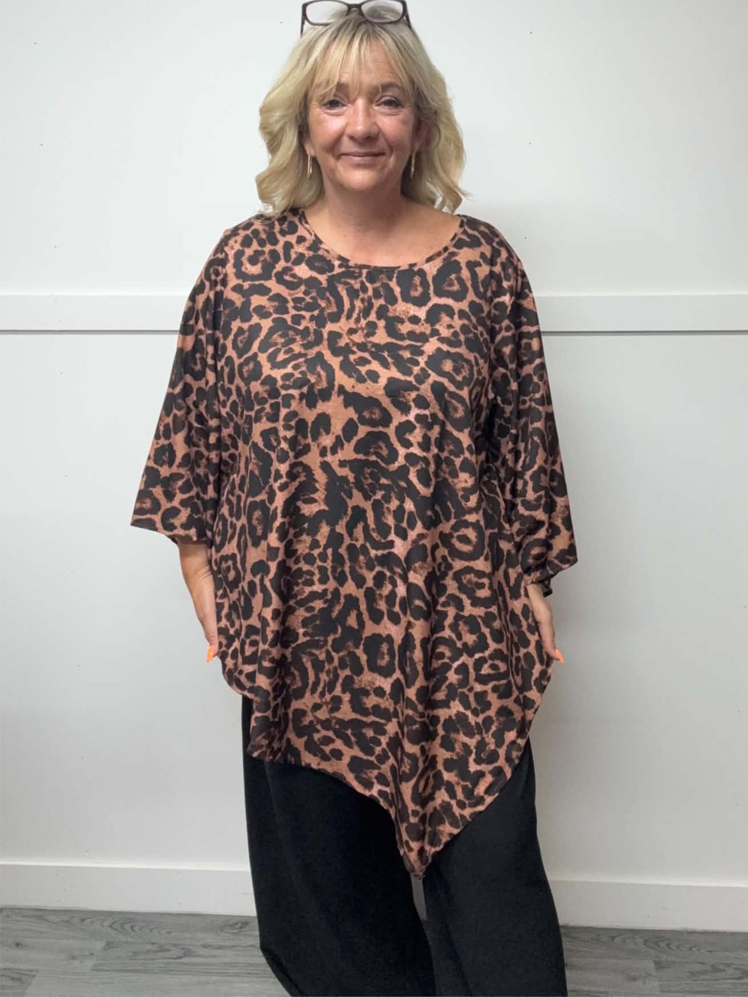 TALIA - Leopard Print Blouse 16 to 24