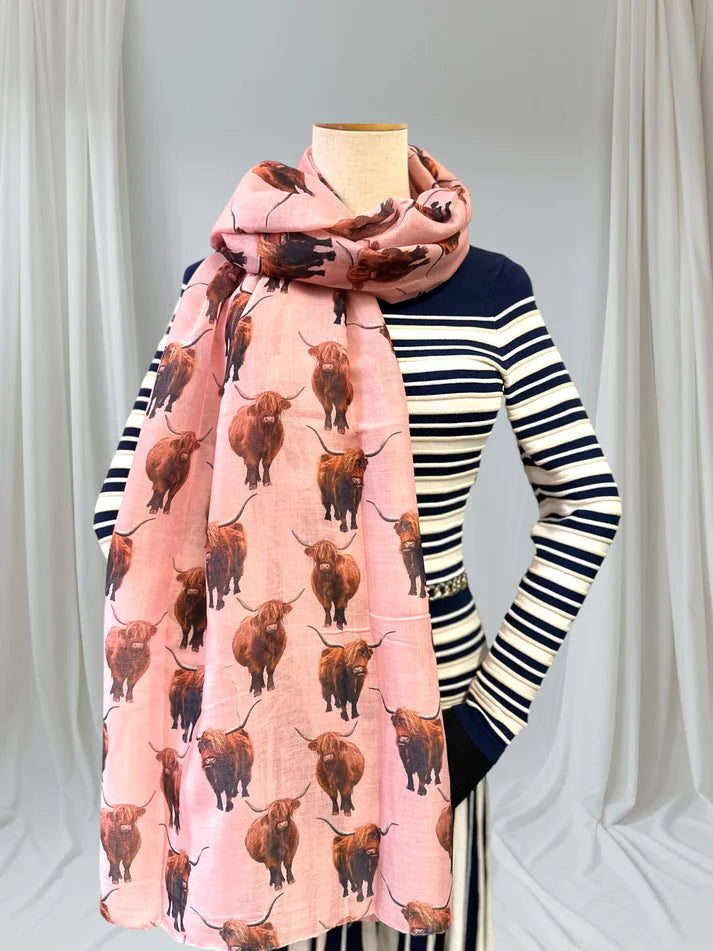 Tarin - Highland Cow Print Scarf