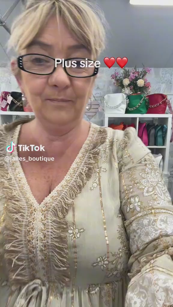 Load video: VICTORIA - Boho Maxi Dress 16 to 20