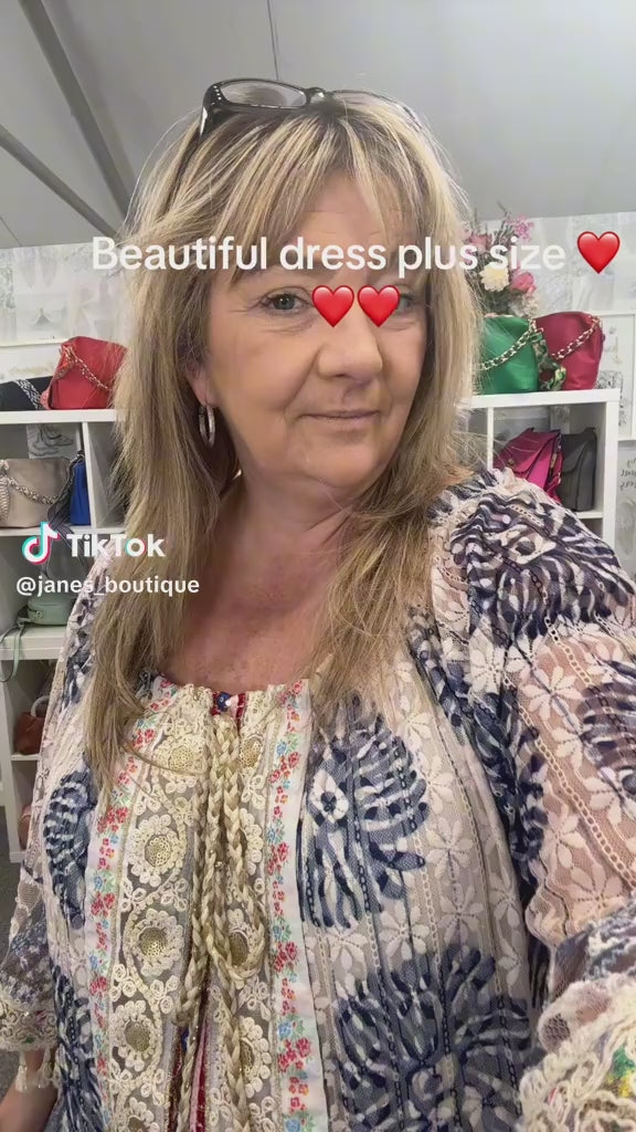 Load video: AVA - Luxury Boho Dress 16 to 24