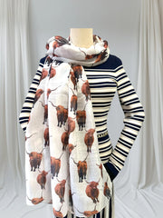 Tarin - Highland Cow Print Scarf